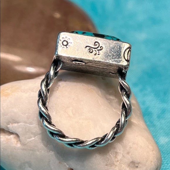 2252-RMT Antique Style Pioneer Spirit Silver & Turquoise Color Setting - Picture 3 of 16